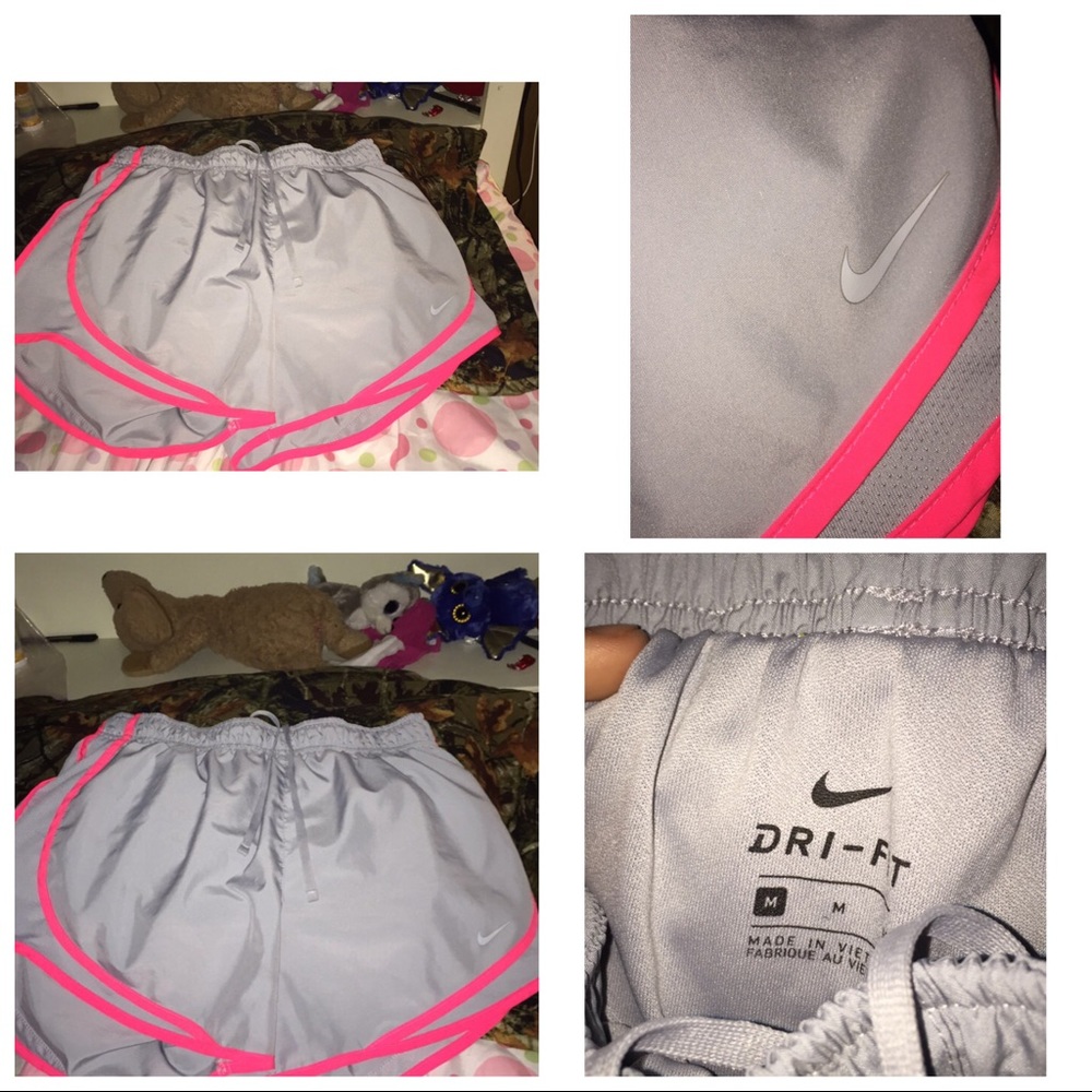 Pink and grey Nike shorts